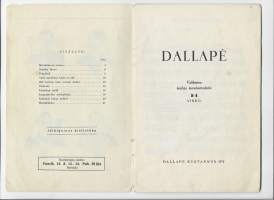 Dallape Valikoima lauluja 54 vihko 1943 sis luettelo kuvassa