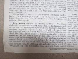 Den 7 Febr. 1904 -sortokauden aikainen Tukholmassa julkaistu lehtinen