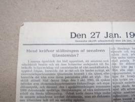 Den 27 Jan. 1904 -sortokauden aikainen Tukholmassa julkaistu lehtinen