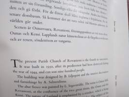 Rovaniemi, seurakunnan 4. kirkko valmistunut 1950, arkkitehti B. Liljequist, sisustus A. Salmenlinna -esittelykirjanen