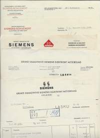 Siemens Sähkö Oy 1920-40 l  firmalomake  5 eril