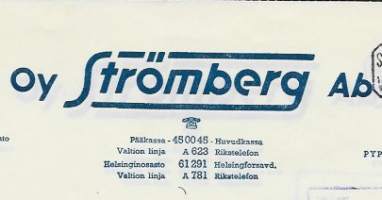 Strömberg Oy 1958  firmalomake