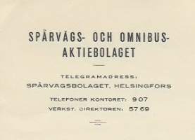 Spårvägs och Omnibus Ab Helsinki 1926  firmalomake  5 eril