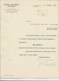 Spårvägs och Omnibus Ab Helsinki 1926  firmalomake  5 eril