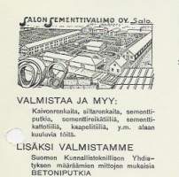 Salon sementtivalimo Oy Salo 1949 firmalomake