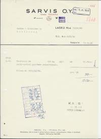 Sarvis Oy Tampere 1958  firmalomake