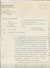 Sosiaaliministeriö 1934 ja 1949   firmalomake 2 kpl