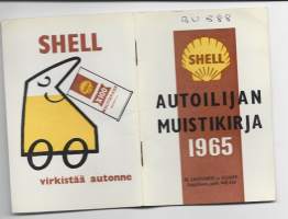 Shell autoilijan muistikirja 1965  - vähän merkintöjä