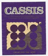 Cassis Alko nr 252 viinaetiketti