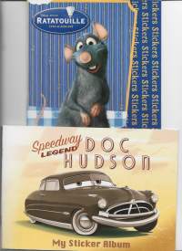 Doc Hudson My  sticker album sisältää tarroja ja Disney Pixa Ratatouille lähes täysi tarravihko