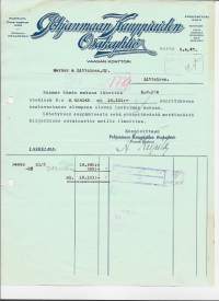 Pohjanmaan Kauppiaitten Oy  Vaasa 1947 - firmalomake