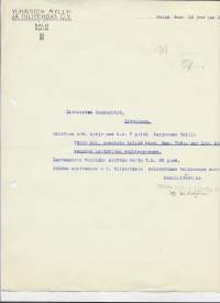 Ylhäisten Mylly- ja Tiilitehdas Oy Salo 1922 - firmalomake