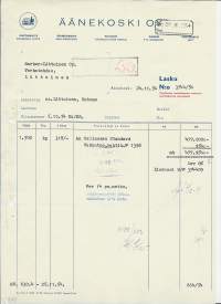 Äänekoski Oy 1954 - firmalomake