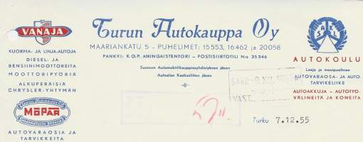 Turun Autokauppa  Oy Turku -55 -  firmalomake
