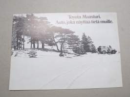 Toyota Maasturi -A uto, joka näyttää tietä muille -myyntiesite / sales brochure