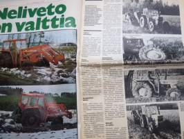 Koneviesti 1975 nr 1 - sis, mm. Seuraavat artikkelit,   Neliveto on valttia, Ostaisitko taskutietokoneen?, Avomaan vihannesviljely koneellistuu, ym.