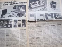 Koneviesti 1975 nr 1 - sis, mm. Seuraavat artikkelit,   Neliveto on valttia, Ostaisitko taskutietokoneen?, Avomaan vihannesviljely koneellistuu, ym.