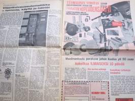 Koneviesti 1975 nr 1 - sis, mm. Seuraavat artikkelit,   Neliveto on valttia, Ostaisitko taskutietokoneen?, Avomaan vihannesviljely koneellistuu, ym.