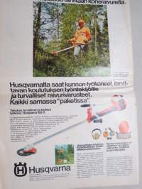 Koneviesti 1975 nr 2 - sis, mm. Seuraavat artikkelit,   Suomen suosituin traktorikaivuri Vammas kersantti, Kolme riviä yhdellä ajolla, Puu-uuni uuteen kuivuriin, ym.