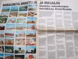 Koneviesti 1975 nr 3 - sis, mm. Seuraavat artikkelit,  Bigbalereita, brikettejä ja rullaajia, uusinta rehunkorjuu-tekniikkaa Amerikasta, Kustannuskriisi, ym.