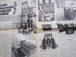 Koneviesti 1975 nr 3 - sis, mm. Seuraavat artikkelit,  Bigbalereita, brikettejä ja rullaajia, uusinta rehunkorjuu-tekniikkaa Amerikasta, Kustannuskriisi, ym.