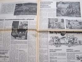 Koneviesti 1975 nr 11 - sis, mm. Seuraavat artikkelit, Viljelyn rajat, Jaakko Kiviniemi - Puimurikin on puhdistettava, Maatalouden konetöden ohjehinnat -75, ym.