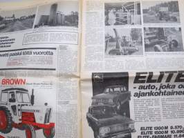 Koneviesti 1975 nr 16 - sis, mm. Seuraavat artikkelit, Maan parhaat kyntäjät -Topi ja Natikka, Tasavallan ensimmäinen traktori, jossa kuljettaja on kuningas, ym.