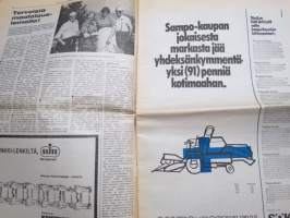 Koneviesti 1975 nr 16 - sis, mm. Seuraavat artikkelit, Maan parhaat kyntäjät -Topi ja Natikka, Tasavallan ensimmäinen traktori, jossa kuljettaja on kuningas, ym.