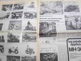Koneviesti 1975 nr 16 - sis, mm. Seuraavat artikkelit, Maan parhaat kyntäjät -Topi ja Natikka, Tasavallan ensimmäinen traktori, jossa kuljettaja on kuningas, ym.