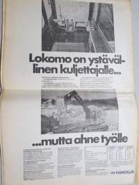 Koneviesti 1975 nr 16 - sis, mm. Seuraavat artikkelit, Maan parhaat kyntäjät -Topi ja Natikka, Tasavallan ensimmäinen traktori, jossa kuljettaja on kuningas, ym.