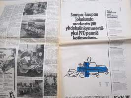 Koneviesti 1975 nr 17 - sis, mm. Seuraavat artikkelit, Kova talv edessä, MM-kyntömestaruus Norjaan,  JF on pumuri puimureitten joukossa,  ym.