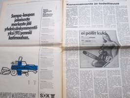 Koneviesti 1975 nr 18 - sis, mm. Seuraavat artikkelit,  Maanviljelijät autonkäyttäjinä, Vertailimme perunankorjuukoneita, Maanparannus- ja vesitaloussymposiumi, ym.