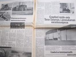 Koneviesti 1975 nr 20 - sis, mm. Seuraavat artikkelit,  Suomalaisen työn viikko, Crawford nosto-ovia Turun Sataman, Länsisataman varastosuojassa, ym.