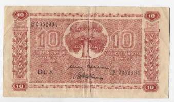 10 markkaa 1945 Litt A - seteli