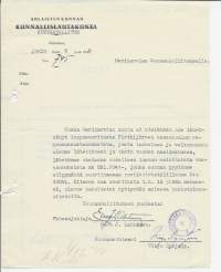 Alhaisten lunnan kunnanhallitus Alhainen 1949 firmalomake