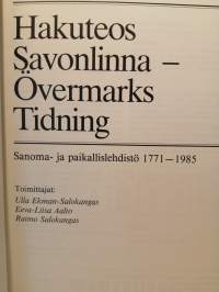 Suomen lehdistön historia 7 , hakuteos Savonlinna-Övermarks Tidning