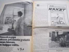 Koneviesti 1974 nr 16  - Puoliteloilla puintipellolla, Tehostettua neuvontaa - maatalouskylä, Rattivaihde traktorissa, Monitoimivaunu perunan kuljetuksessa, ym.
