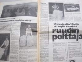 Koneviesti 1974 nr 16  - Puoliteloilla puintipellolla, Tehostettua neuvontaa - maatalouskylä, Rattivaihde traktorissa, Monitoimivaunu perunan kuljetuksessa, ym.