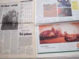 Koneviesti 1999 nr 4 - Pohjoismainen traktoritesti, Polttomoottori syrjäyttää höyryvoiman, Moniventtiilimoottoreita traktoreihin, MF 6200 ja 8200 - sarjat, ym.