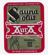 Sauna olut III Aura -  olutetiketti