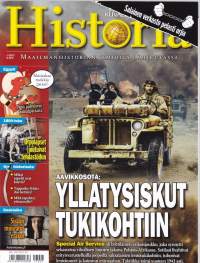 Tieteen kuvalehti Historia 1/2017. Sisään muuratut erakot. Yllätysiskut aavikkosodan tukikohtiin. Papit palvelivat jumalpatsaita.  Sisällysluettelo kuvissa