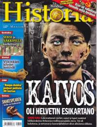 Tieteen kuvalehti Historia 11/2016. Viikinkien köydet kestivät. Kaivos olihelvetin esikartano. Seksi ja säkkipilli kiellettiin.  Sisällysluettelo kuvissa