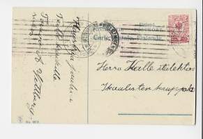 Joulun enkeli joulukortti kulkenut 1915