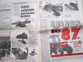 Koneviesti 1992 nr 19 - Moottorikelkka 93 - Super-muskelit vasta tulossa, Ski Doo Nordik 377 R - Kaksi-pyttyinen poromies-kelkka, Yamaha Viking 540 II, ym.