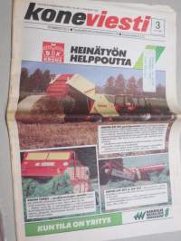 Koneviesti 1991 nr 3 - Fendt 308 LSA - Parannettu versio, Osmo Kara; &quot; Vakolan asema aina harkittava, mutta&quot; pienikin yksikkö voi olla hyvä, Sikalana täyspihatto,ym.