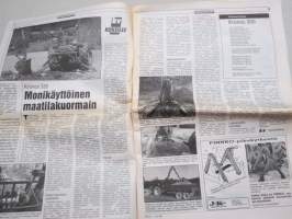 Koneviesti 1991 nr 7 - Monitaitoinen maatilakuormain, Elääkö maatalouden laskentakeskus sortoaikaa?, Claas Jaguar 690 SL - Tehoa rehuntekoon, ym.