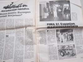 Koneviesti 1991 nr 10 - FlexTracin idea kellahti, Traktoreiden hytin ilmansuodattimet vertailtavina, Nokka-Pilkekone - Halki, poikki ja kuormaan, ym.