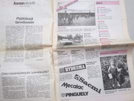 Koneviesti 1991 nr 13 - Siinä on out sekä in - Se on ihmevekotin, Traktoreiden ohjehinnoittelussa edelleenkin eroja, Konekauppa lamassa, Kaksoisaurat puntarissa, ym.