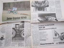 Koneviesti 1991 nr 19 - Zetor Crystal 9245, Konekentän laidalta - Suomalainen peruna luonnon mukaista, Moottorikelkka-91 - Urheilukelkkojen tekniikka kehittyy, ym.