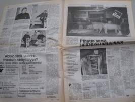 Koneviesti 1990 nr 3 -Agromek 90 -Traktorit mukaan, Fiatagri 3500 -Uusi puimuri-merkki markkinoille, Konekentän laidalta -Traktorinkuljettajalle kierteet kaulaan,ym.